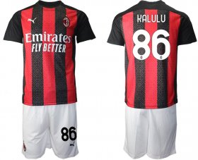 Wholesale Cheap Men 2020-2021 club AC milan home 86 red Soccer Jerseys