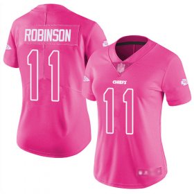 Wholesale Cheap Nike Chiefs #11 Demarcus Robinson Pink Women\'s Stitched NFL Limited Rush Fashion Jersey