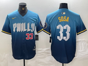 Cheap Men's Philadelphia Phillies #33 Edmundo Sosa Blue 2024 City Connect Limited Stitched Jerseys