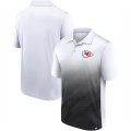 Wholesale Men's Kansas City Chiefs White Black Iconic Parameter Sublimated Polo