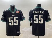 Cheap Men's Philadelphia Eagles #55 Brandon Graham Black 2025 Super Bowl LIX Patch Vapor Untouchable Limited Football Stitched Jersey