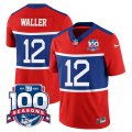 Cheap Men's New York Giants #12 Darren Waller Century Red 100TH Season Commemorative Patch Limited Football Stitched Jersey