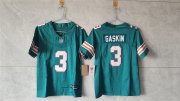 Cheap Women's Miami Dolphins #3 Myles Gaskin Aqua 2024 F.U.S.E Vapor Untouchable Stitched Jersey(Run Small)