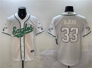 Cheap Men's Philadelphia Eagles #33 Cooper DeJean White Cool Base Stitched Baseball Jersey