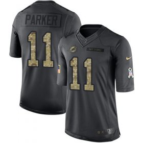 Wholesale Cheap Nike Dolphins #11 DeVante Parker Black Men\'s Stitched NFL Limited 2016 Salute to Service Jersey