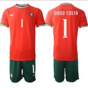 Cheap Men's Portugal Team #1 Diogo Costa 2025 Red Home Soccer Jersey Suit