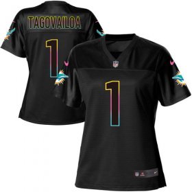 Wholesale Cheap Nike Dolphins #1 Tua Tagovailoa Black Women\'s NFL Fashion Game Jersey