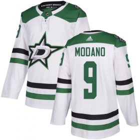 Wholesale Cheap Adidas Stars #9 Mike Modano White Road Authentic Youth Stitched NHL Jersey