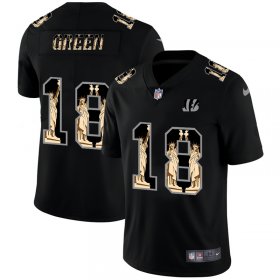 Wholesale Cheap Cincinnati Bengals #18 A.J. Green Carbon Black Vapor Statue Of Liberty Limited NFL Jersey