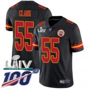 Wholesale Cheap Nike Chiefs #55 Frank Clark Black Super Bowl LIV 2020 Youth Stitched NFL Limited Rush 100th Season Jersey