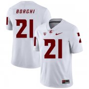 Wholesale Cheap Washington State Cougars 21 Max Borghi White College Football Jersey