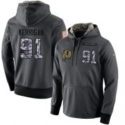 Wholesale Cheap NFL Men's Nike Washington Redskins #91 Ryan Kerrigan Stitched Black Anthracite Salute to Service Player Performance Hoodie