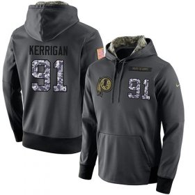 Wholesale Cheap NFL Men\'s Nike Washington Redskins #91 Ryan Kerrigan Stitched Black Anthracite Salute to Service Player Performance Hoodie