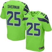 Wholesale Cheap Nike Seahawks #25 Richard Sherman Green Men's Stitched NFL Elite Rush Jersey