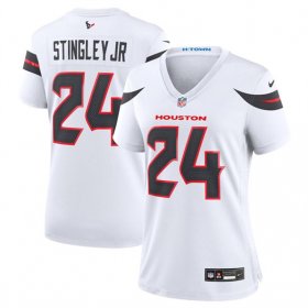 Cheap Women\'s Houston Texans #24 Derek Stingley Jr. White 2024 Stitched Jersey