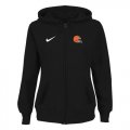 Wholesale Cheap Women's Cleveland Browns Stadium Rally Full Zip Hoodie Black