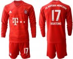 Wholesale Cheap Bayern Munchen #17 Boateng Home Long Sleeves Soccer Club Jersey