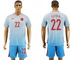 Wholesale Cheap Turkey #22 Oztekin Away Soccer Country Jersey