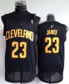 Wholesale Cheap Cleveland Cavaliers #23 LeBron James Black With Gold Swingman Jersey