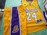 Wholesale Cheap Los Angeles Lakers 24 Kobe Bryant yellow swingman Basketball Suit