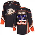 Wholesale Cheap Adidas Ducks #35 Jean-Sebastien Giguere Black Home Authentic USA Flag Stitched NHL Jersey