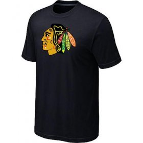 Wholesale Cheap Chicago Blackhawks Big & Tall Logo Black NHL T-Shirt