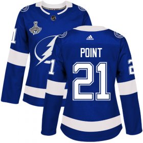 Cheap Adidas Lightning #21 Brayden Point Blue Home Authentic Women\'s 2020 Stanley Cup Champions Stitched NHL Jersey