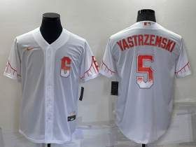 Wholesale Cheap Men\'s San Francisco Giants #5 Mike Yastrzemski White 2021 City Connect Stitched Cool Base Nike Jersey