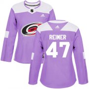 Wholesale Cheap Adidas Hurricanes #47 James Reimer Purple Authentic Fights Cancer Women's Stitched NHL Jersey