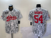 Cheap Men's San Francisco 49ers #54 Fred Warner Arctic Camo 2024 Salute to Service Stitched Baseball Jersey