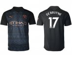 Wholesale Cheap Men 2020-2021 club Manchester City away aaa version 17 black Soccer Jerseys