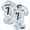 Cheap Women's New England Patriots #7 Jacoby Brissett 2024 F.U.S.E Arctic Camo Salute To Service Limited Stitched Jersey(Run Small)