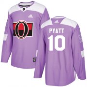 Wholesale Cheap Adidas Senators #10 Tom Pyatt Purple Authentic Fights Cancer Stitched NHL Jersey