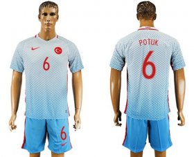 Wholesale Cheap Turkey #6 Potuk Away Soccer Country Jersey