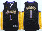 Wholesale Cheap Men's Los Angeles Lakers #1 D'Angelo Russell Revolution 30 Swingman 2015 Draft New Black With Purple Jersey