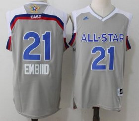 Wholesale Cheap Men\'s Eastern Conference Philadelphia 76ers #21 Joel Embiid adidas Gray 2017 NBA All-Star Game Swingman Jersey