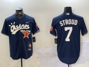 Cheap Men's Houston Astros #7 CJ Stroud Navy Cactus Jack Vapor Premier Stitched Baseball Jersey