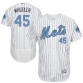 Wholesale Cheap Mets #45 Zack Wheeler White(Blue Strip) Flexbase Authentic Collection Father's Day Stitched MLB Jersey