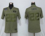 Wholesale Cheap Women's Minnesota Vikings #22 Harrison Smith NEW Olive 2019 Salute To Service Stitched NFL Nike Limited Jersey