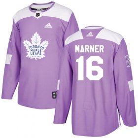 Wholesale Cheap Adidas Maple Leafs #16 Mitchell Marner Purple Authentic Fights Cancer Stitched Youth NHL Jersey