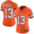 Wholesale Cheap Nike Broncos #13 KJ Hamler Orange Women's Stitched NFL Limited Rush Jersey