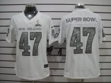 Wholesale Cheap Nike New Orleans White Super Bowl XLVII Men's Elite Jersey