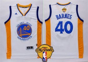 Wholesale Cheap Men\'s Golden State Warriors #40 Harrison Barnes 2015 The Finals New White Jersey