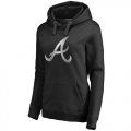 Wholesale Cheap Women's Atlanta Braves Platinum Collection Pullover Hoodie Black