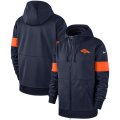 Wholesale Cheap Denver Broncos Nike Sideline Performance Full-Zip Hoodie Navy