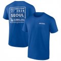 Cheap Men's Los Angeles Dodgers Royal 2024 World Tour Seoul Series Stamp T-Shirt