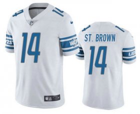 Wholesale Cheap Men\'s Detroit Lions #14 Amon Ra St Brown White Vapor Untouchable Limited Stitched Jersey