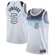 Cheap Men's Minnesota Timberwolves #5 Anthony Edwards White 2024-25 City Edition Stitched Jersey