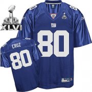 Wholesale Cheap Giants #80 Victor Cruz Blue Super Bowl XLVI Embroidered NFL Jersey