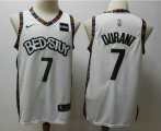 Wholesale Cheap Men's Brooklyn Nets #7 Kevin Durant NEW White 2020 City Edition NBA Swingman Jersey With The Sponsor Logo